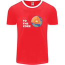 To the Core Climate Change ECG Heart Pulse Mens Ringer T-Shirt FotL Red/White