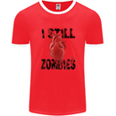 I Still Heart Zombies Apocalypse Mens Ringer T-Shirt FotL Red/White