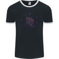 Vigo Neon Star Sign Zodiac Astrological Mens Ringer T-Shirt FotL Black/White