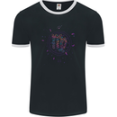 Vigo Neon Star Sign Zodiac Astrological Mens Ringer T-Shirt FotL Black/White