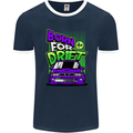 Born for Drift Drifting Car Mens Ringer T-Shirt FotL Navy Blue/White