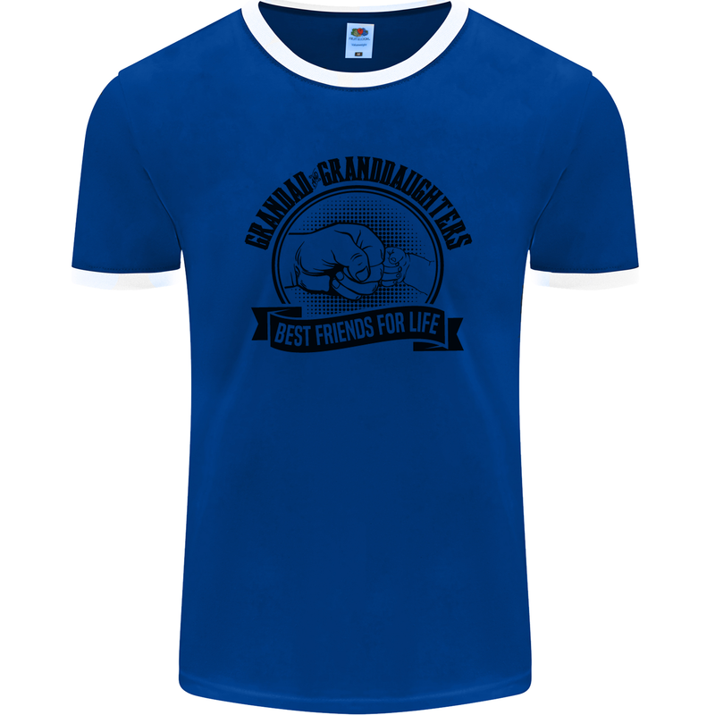 Grandad & Granddaughters Grandparent's Day Mens Ringer T-Shirt FotL Royal Blue/White