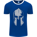 Gym Spartan Helmet Bodybuilding Fitness Mens Ringer T-Shirt FotL Royal Blue/White