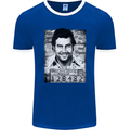 Pablo Escobar Mug Shot Mens Ringer T-Shirt FotL Royal Blue/White