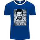 Pablo Escobar Mug Shot Mens Ringer T-Shirt FotL Royal Blue/White