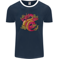 A Chinese Dragon Mens Ringer T-Shirt FotL Navy Blue/White