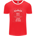 Father's Day No 1 Dad Man Myth Legend Funny Mens Ringer T-Shirt FotL Red/White