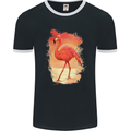 Flamingo Painting Mens Ringer T-Shirt FotL Black/White