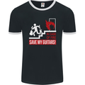 In Case of Emergency Save My Guitars Mens Ringer T-Shirt FotL Black/White