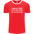 I Have OCD Funny Slogan Mens Ringer T-Shirt FotL Red/White