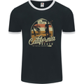 California Beach Surfing Surf Surfer Mens Ringer T-Shirt FotL Black/White