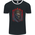 Evil Skull King Heavy Metal Rock Music Mens Ringer T-Shirt FotL Black/White