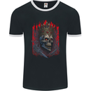 Evil Skull King Heavy Metal Rock Music Mens Ringer T-Shirt FotL Black/White