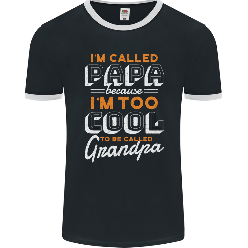 Grandparents Day I'm Called Papa Mens Ringer T-Shirt FotL Black/White