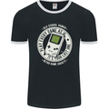 Old School Gamer Funny Gaming Mens Ringer T-Shirt FotL Black/White