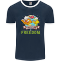 Education Is Freedom Teaching Teacher Mens Ringer T-Shirt FotL Navy Blue/White