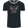 A Colourful Butterfly Mens Ringer T-Shirt FotL Black/White