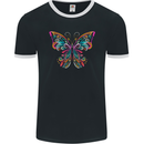 A Colourful Butterfly Mens Ringer T-Shirt FotL Black/White