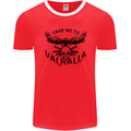 Take Me To Valhalla Viking Skull Odin Thor Mens Ringer T-Shirt FotL Red/White