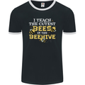 Teaching I Teach the Cutest Bees Teacher Mens Ringer T-Shirt FotL Black/White