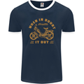 In Doubt Moped Biker Motorcycle Scooter Mens Ringer T-Shirt FotL Navy Blue/White