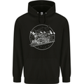 White Locomotive Steam Engine Train Spotter Childrens Kids Hoodie Black