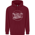 White Locomotive Steam Engine Train Spotter Childrens Kids Hoodie Maroon