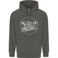 White Locomotive Steam Engine Train Spotter Childrens Kids Hoodie Storm Grey