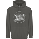 White Locomotive Steam Engine Train Spotter Childrens Kids Hoodie Storm Grey