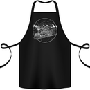 White Locomotive Steam Engine Train Spotter Cotton Apron 100% Organic Black