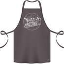 White Locomotive Steam Engine Train Spotter Cotton Apron 100% Organic Dark Grey