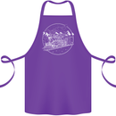 White Locomotive Steam Engine Train Spotter Cotton Apron 100% Organic Purple