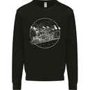 White Locomotive Steam Engine Train Spotter Kids Sweatshirt Jumper Black