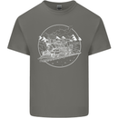 White Locomotive Steam Engine Train Spotter Kids T-Shirt Childrens Charcoal