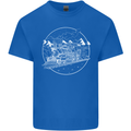 White Locomotive Steam Engine Train Spotter Mens Cotton T-Shirt Tee Top Royal Blue