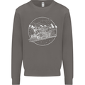 White Locomotive Steam Engine Train Spotter Mens Sweatshirt Jumper Charcoal