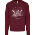 White Locomotive Steam Engine Train Spotter Mens Sweatshirt Jumper Maroon