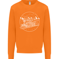 White Locomotive Steam Engine Train Spotter Mens Sweatshirt Jumper Orange