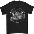 White Locomotive Steam Engine Train Spotter Mens T-Shirt 100% Cotton Black