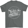 White Locomotive Steam Engine Train Spotter Mens T-Shirt 100% Cotton Charcoal