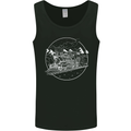 White Locomotive Steam Engine Train Spotter Mens Vest Tank Top Black