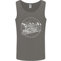 White Locomotive Steam Engine Train Spotter Mens Vest Tank Top Charcoal