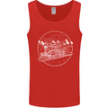 White Locomotive Steam Engine Train Spotter Mens Vest Tank Top Red