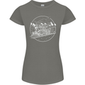 White Locomotive Steam Engine Train Spotter Womens Petite Cut T-Shirt Charcoal