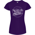White Locomotive Steam Engine Train Spotter Womens Petite Cut T-Shirt Purple