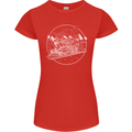 White Locomotive Steam Engine Train Spotter Womens Petite Cut T-Shirt Red