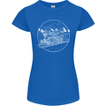 White Locomotive Steam Engine Train Spotter Womens Petite Cut T-Shirt Royal Blue