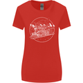 White Locomotive Steam Engine Train Spotter Womens Wider Cut T-Shirt Red