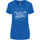 White Locomotive Steam Engine Train Spotter Womens Wider Cut T-Shirt Royal Blue