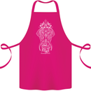 White Mandala Art Elephant Cotton Apron 100% Organic Pink